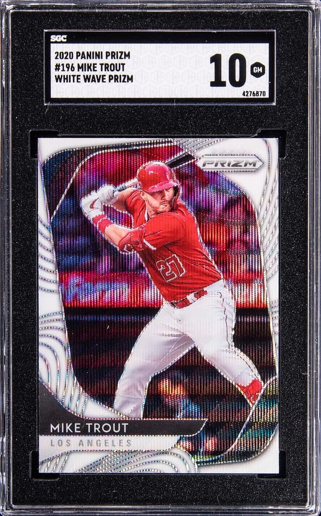 2020 Panini Prizm Mike Trout White Wave Prizm #196 card image
