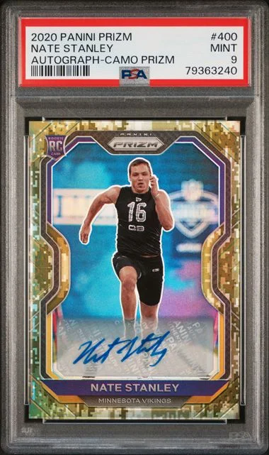 2020 Panini Prizm Nate Stanley Autograph-Camo Prizm #400 card image