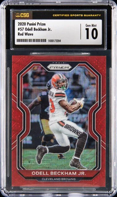 2020 Panini Prizm Odell Beckham Jr. Red Wave #57 card image