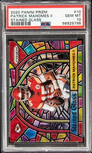 2020 Panini Prizm Patrick Mahomes II Stained Glass #10 card image