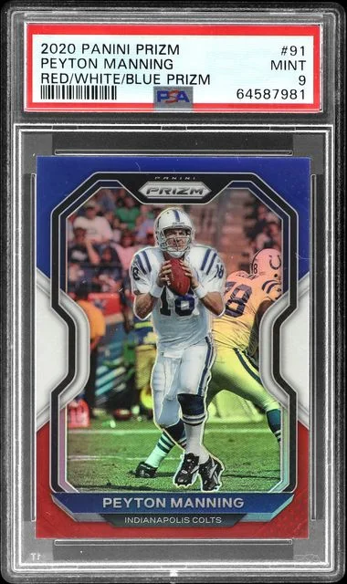 2020 Panini Prizm Peyton Manning Black & White Checker Prizm #91 card image