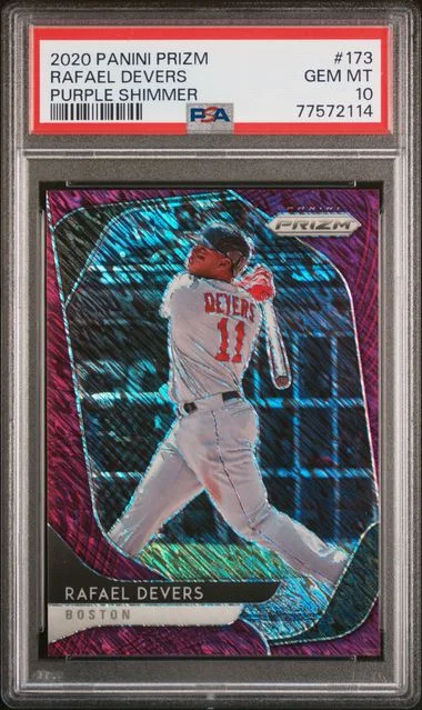 2020 Panini Prizm Rafael Devers Bronze Donut Circles Prizm #173 card image