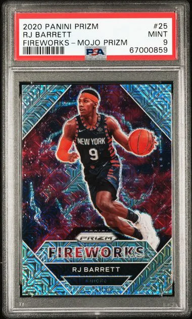 2020 Panini Prizm Rj Barrett Fireworks Mojo Prizm #25 card image