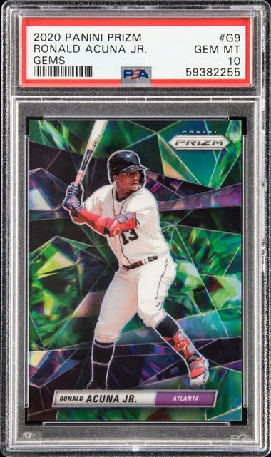 2020 Panini Prizm Ronald Acuna Jr. Gems #G-9 card image