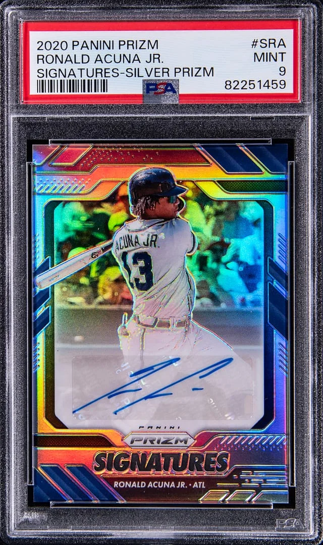 2020 Panini Prizm Ronald Acuna Jr. Signatures Silver Prizm #S-RA card image