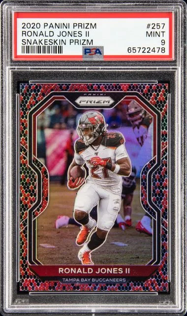 2020 Panini Prizm Ronald Jones II Snakeskin Prizm #257 card image