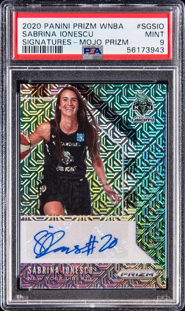2020 Panini Prizm Sabrina Ionescu Signatures Mojo Prizm #SG-SIO card image