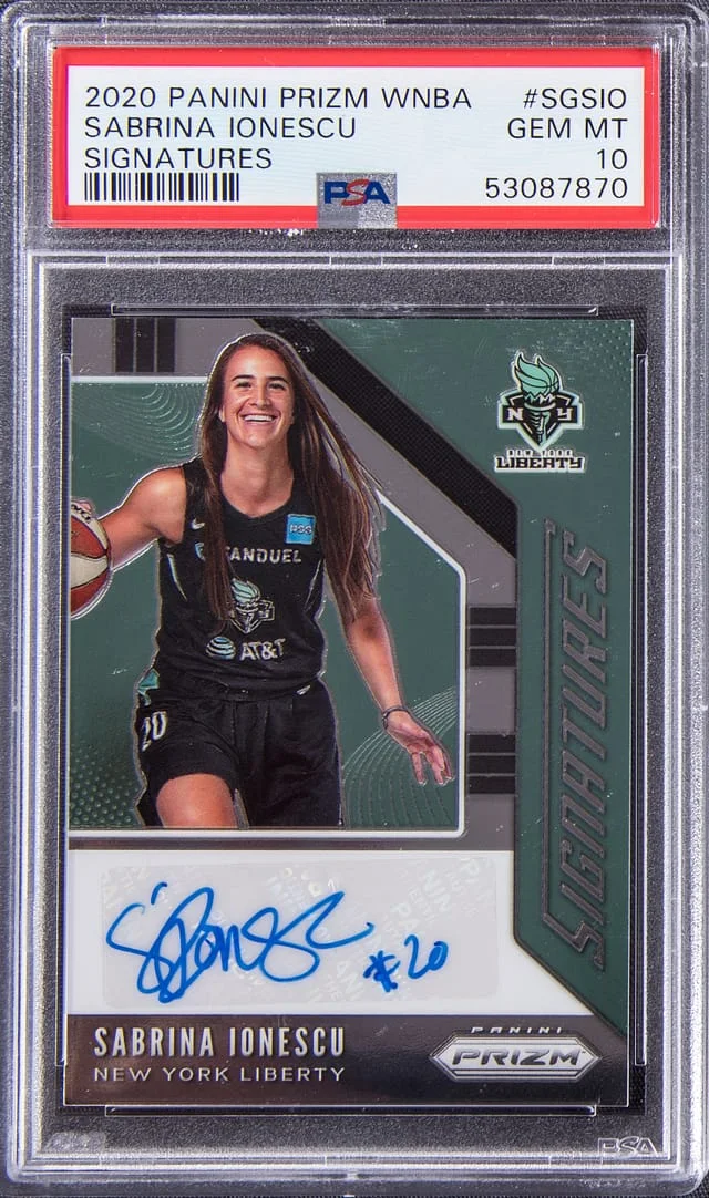 2020 Panini Prizm Sabrina Ionescu WNBA Signatures #SGSIO card image