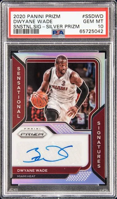 2020 Panini Prizm Sensational Signatures Silver Prizm Ssdwd Dwyane Wade #no-number card image