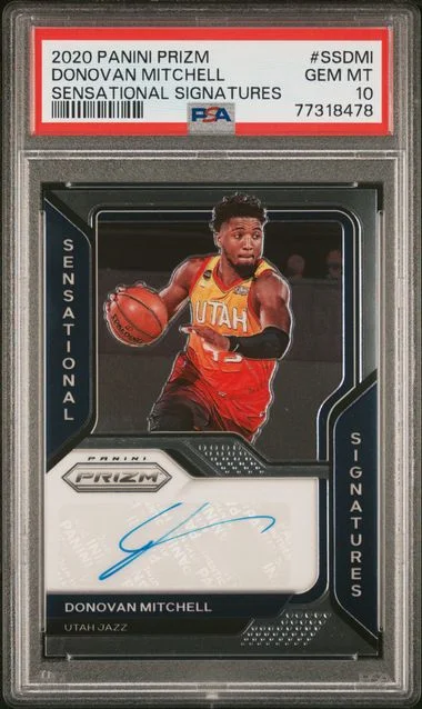 2020 Panini Prizm Sensational Signatures Ssdmi Donovan Mitchell #no-number card image