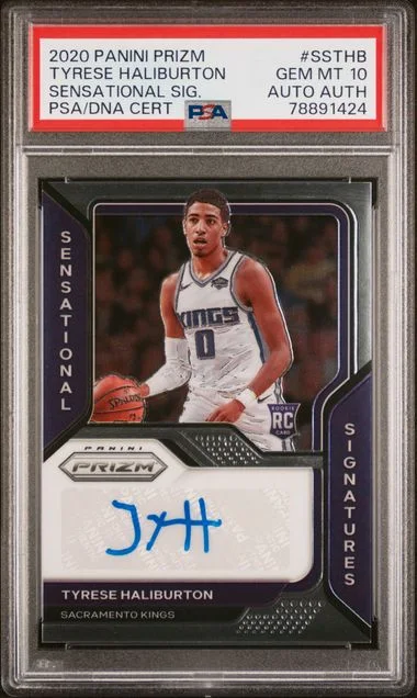 2020 Panini Prizm Sensational Signatures Ssthb Tyrese Haliburton #no-number card image