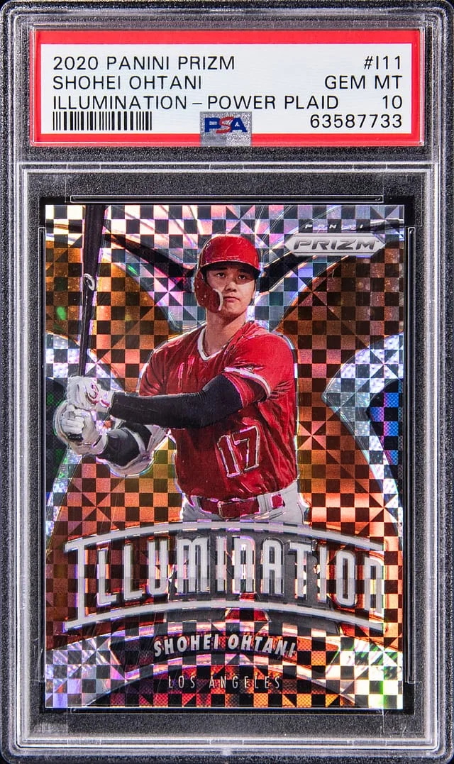 2020 Panini Prizm Shohei Ohtani Illumination Power Plaid #I-11 card image