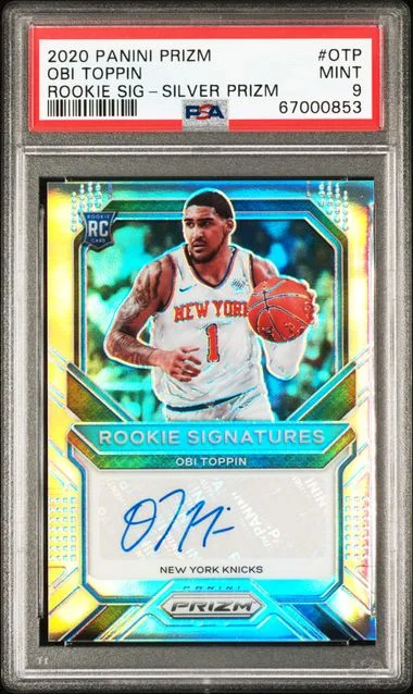 2020 Panini Prizm Signatures Silver Prizm Otp Obi Toppin #no-number card image