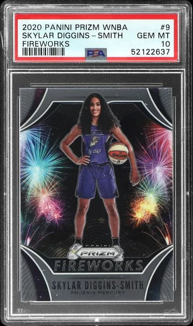2020 Panini Prizm Skylar Diggins-Smith WNBA Fireworks #9 card image