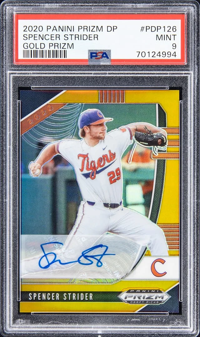 2020 Panini Prizm Spencer Strider DraftPicks Gold Prizm #PDP128 card image