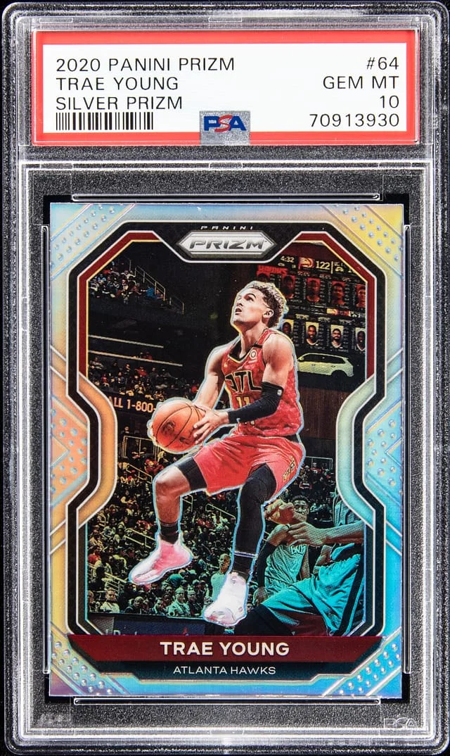 2020 Panini Prizm Trae Young Silver Prizm #64 card image