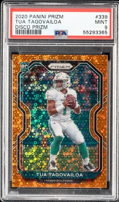 2020 Panini Prizm Tua Tagovailoa Orange Lazer Prizm #339 card image