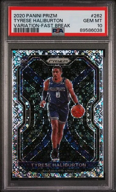 2020 Panini Prizm Tyrese Haliburton Variation-Fast Break #262 card image