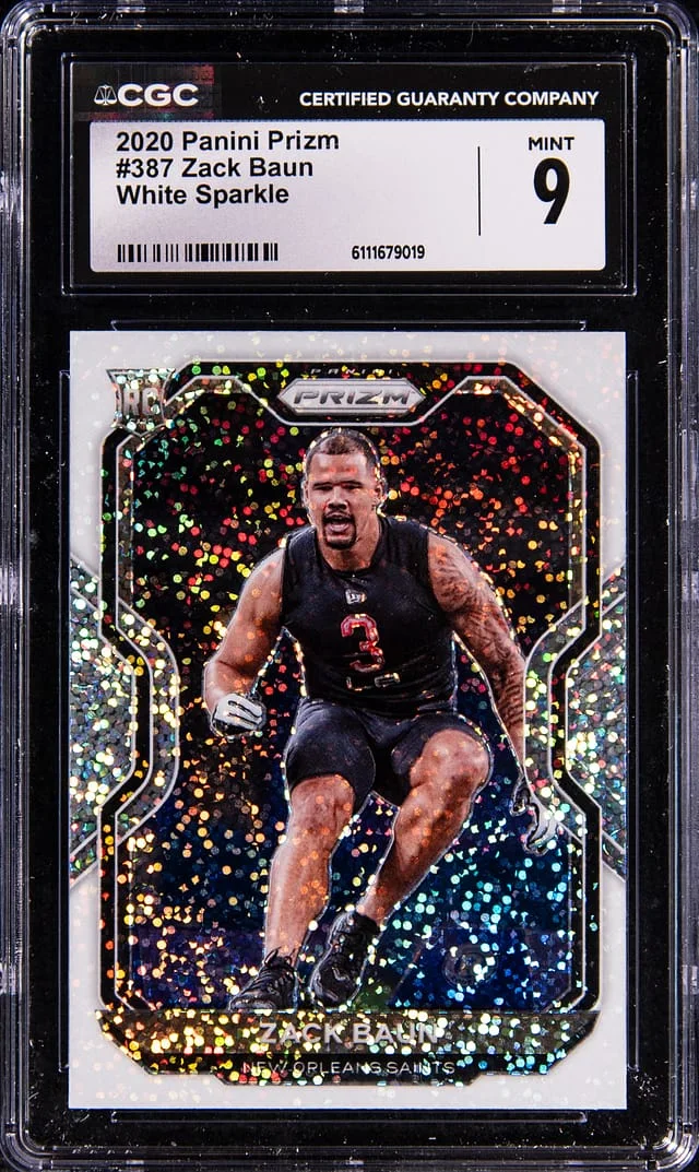 2020 Panini Prizm Zack Baun White Sparkle #397 card image