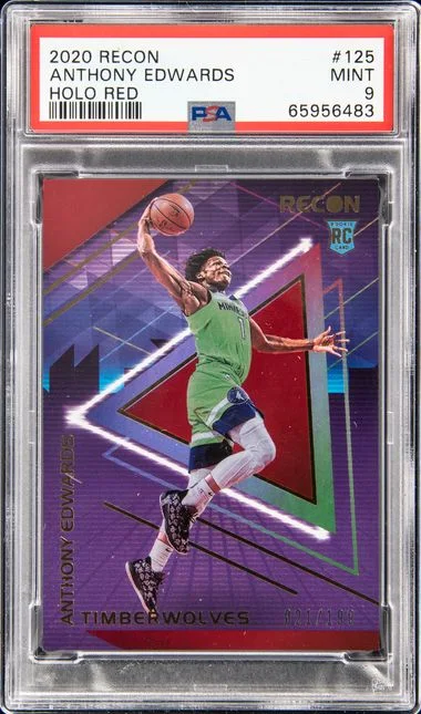 2020 Panini Recon Anthony Edwards Holo Blue #125 card image