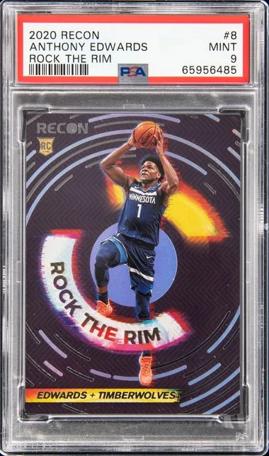 2020 Panini Recon Anthony Edwards Rock The Rim #8 card image