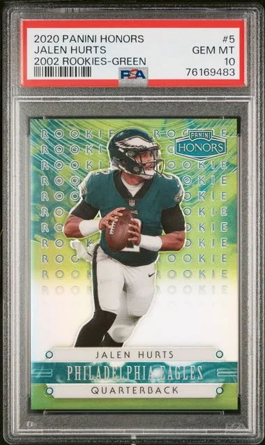 2020 Panini Rookies Green 5 Jalen Hurts Honors #2002 card image