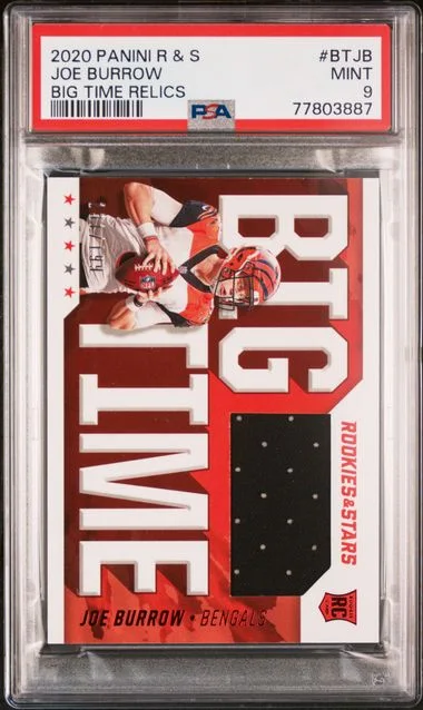 2020 Panini Rookies & Stars Big Time Relics Btjb Joe Burrow #no-number card image