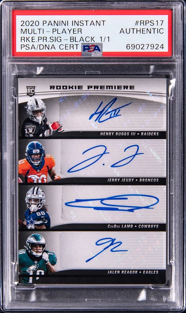 2020 Panini Ruggs III/Jeudy/Lamb/Reagor/Jefferson/Aiyuk/Higgins/Pittman Instant Premiere Signatures-Black #RPS17 card image