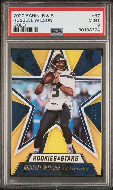 2020 Panini Russell Wilson Rookies & Stars Gold #97 card image