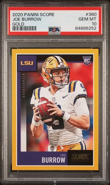 2020 Panini Score Joe Burrow Gold #360 card image