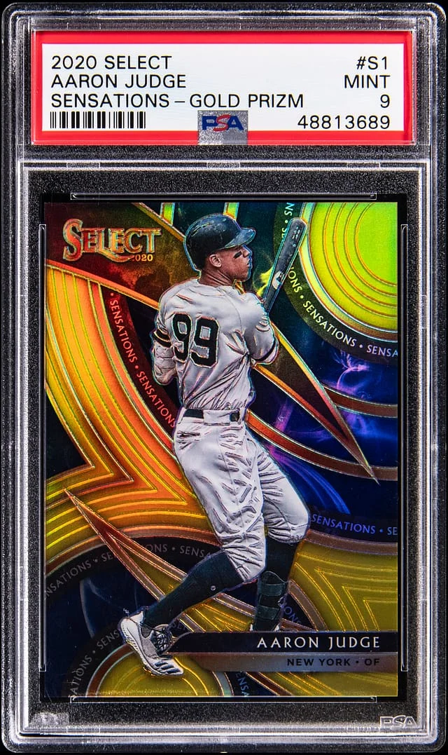 2020 Panini Select Aaron Judge Sensations Gold Prizm #S-1 card image