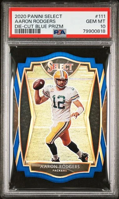 2020 Panini Select Aaron Rodgers Die-Cut Tri-Color Prizm #111 card image