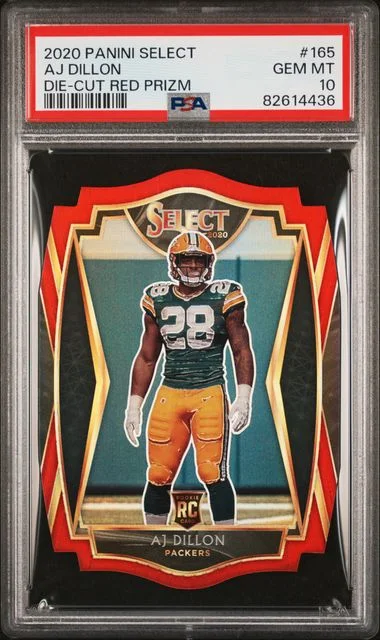 2020 Panini Select Aj Dillon Die-Cut Red Prizm #165 card image