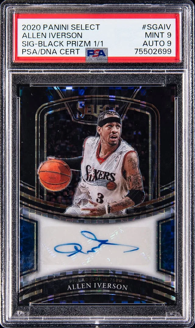 2020 Panini Select Allen Iverson Signature Black Prizm #SG-AIV card image