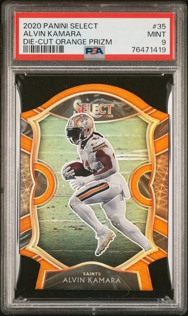 2020 Panini Select Alvin Kamara Die-Cut Orange Prizm #35 card image