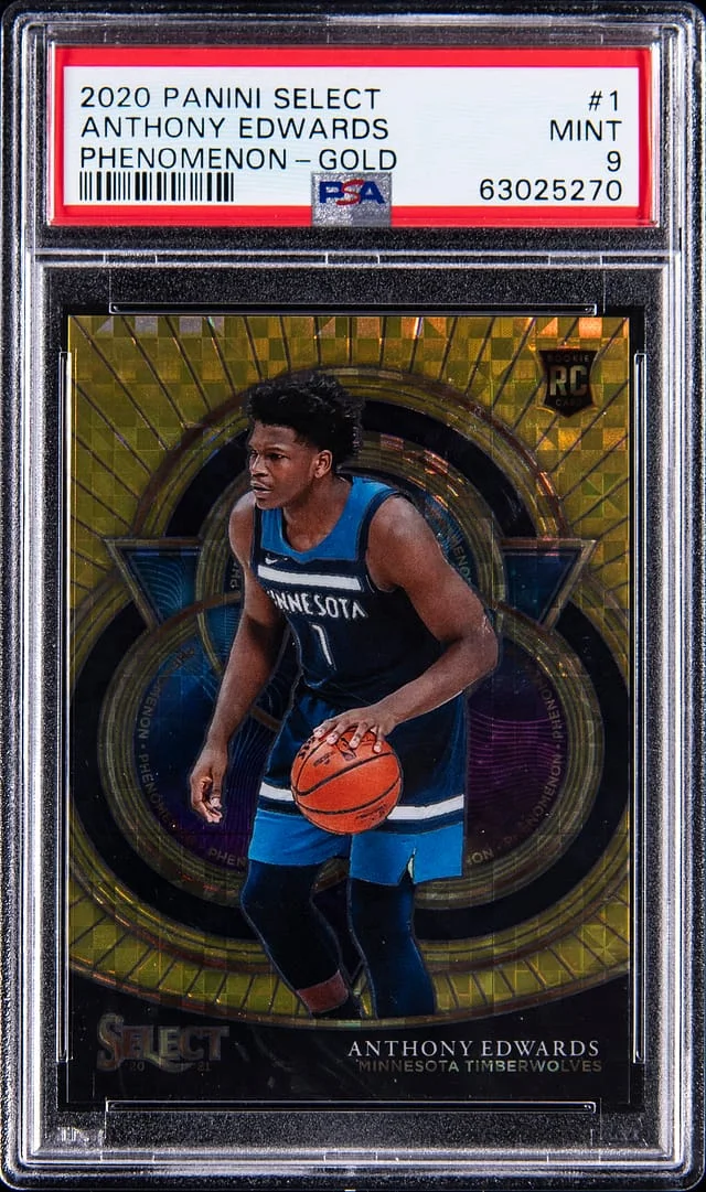 2020 Panini Select Anthony Edwards Phenomenon Gold #1 card image