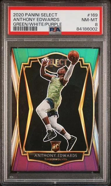 2020 Panini Select Anthony Edwards Green/White/Purple #169 card image