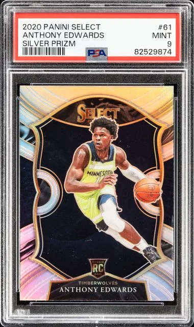 2020 Panini Select Anthony Edwards Gold Wave Prizm #61 card image