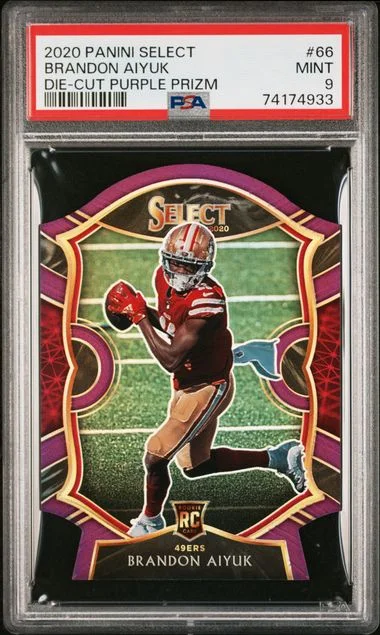 2020 Panini Select Brandon Aiyuk Die-Cut Purple Prizm #66 card image