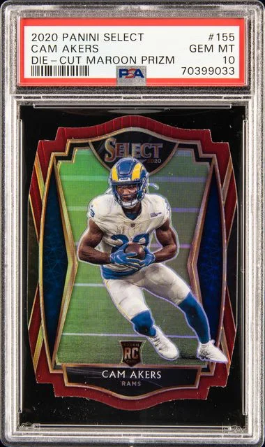 2020 Panini Select Cam Akers Die-Cut Maroon Prizm #155 card image