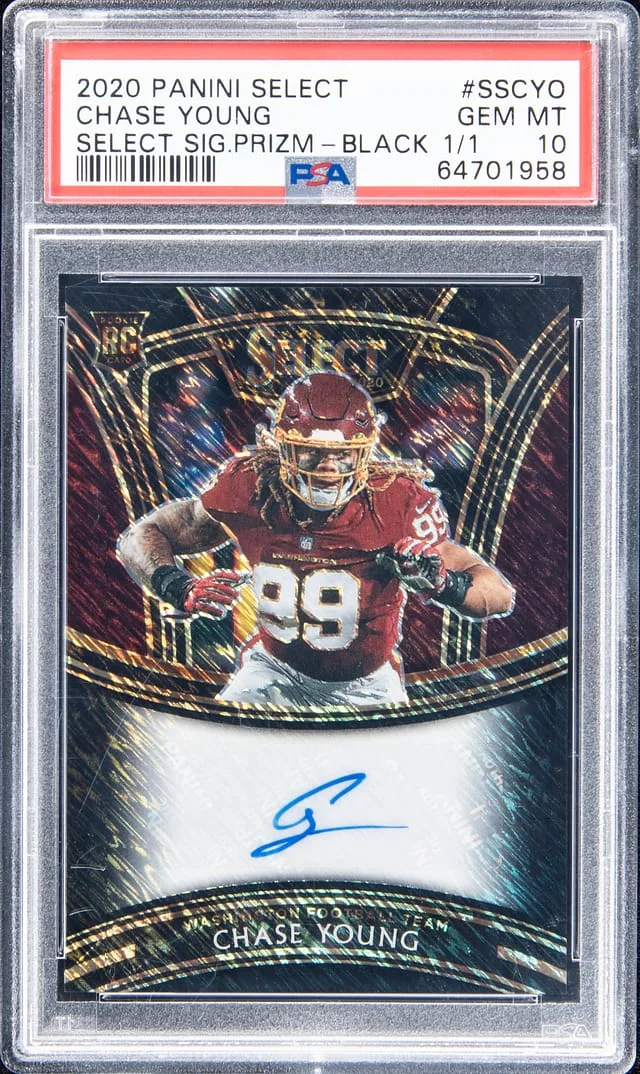2020 Panini Select Chase Young Select Signature Prizm Black #SS-CYO card image