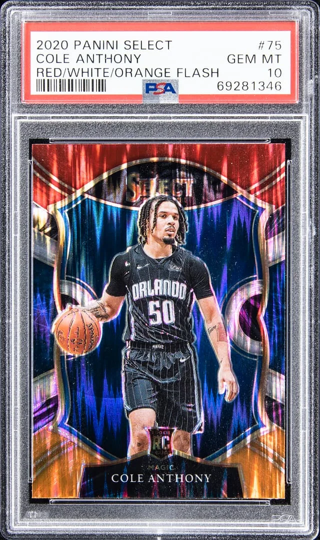 2020 Panini Select Cole Anthony Red/White/Orange Flash #75 card image