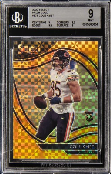 2020 Panini Select Cole Kmet Gold Prizm #374 card image