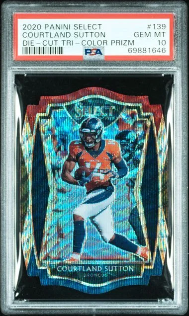 2020 Panini Select Courtland Sutton Die-Cut Tri-Color Prizm #139 card image