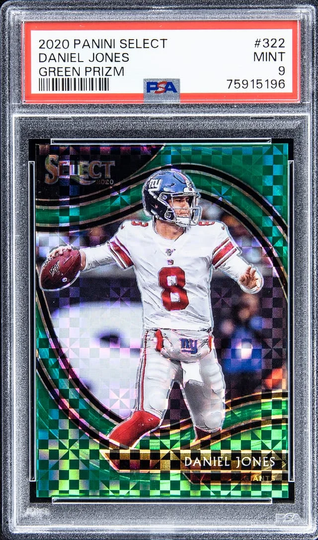 2020 Panini Select Daniel Jones Green Prizm #322 card image