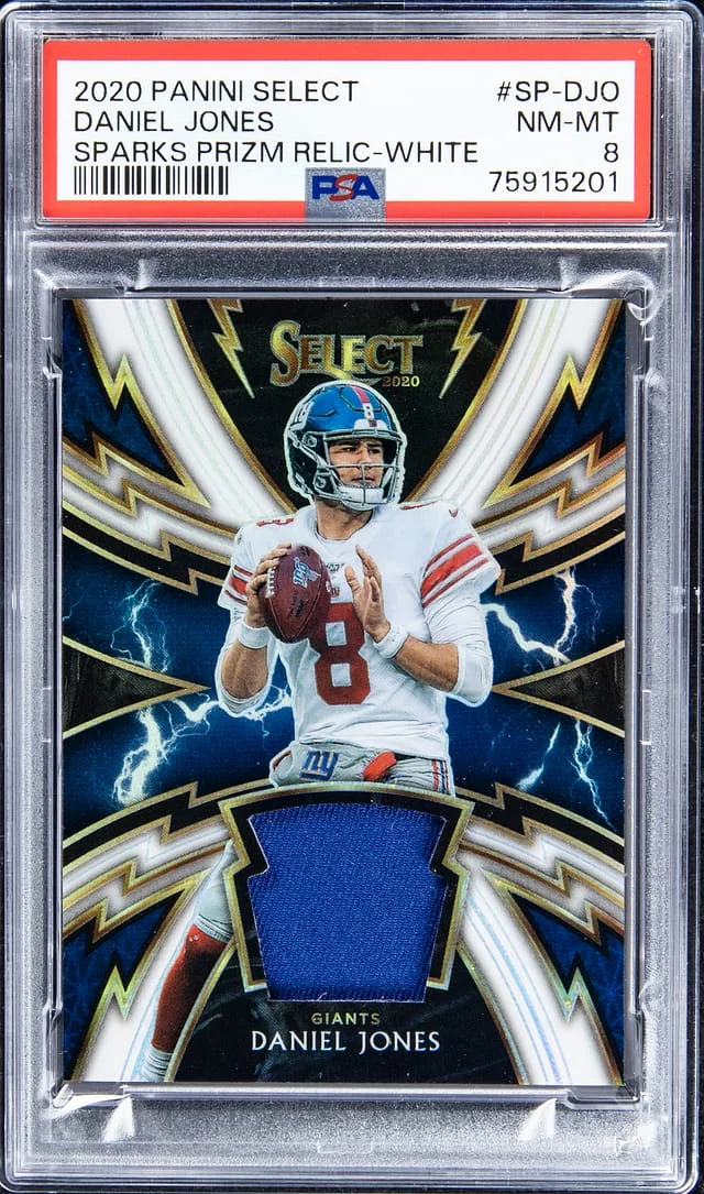 2020 Panini Select Daniel Jones Lightning Strike Relics #SP-DJO card image