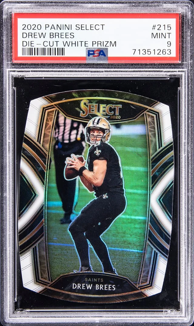 2020 Panini Select Drew Brees Die-Cut White Prizm #215 card image