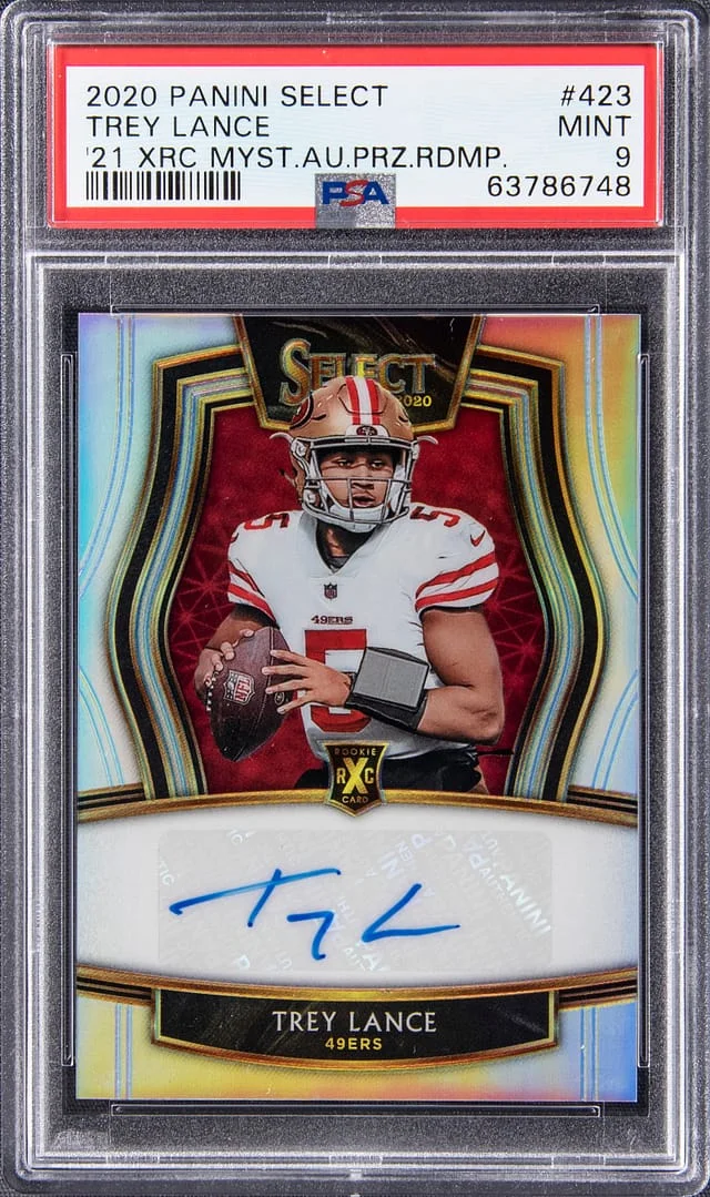 2020 Panini Select Football Trey Lance 2021 XRC Mystery #423 card image