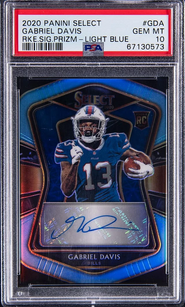 2020 Panini Select Gabe Davis Signature Prizm Light Blue #RS-GDA card image