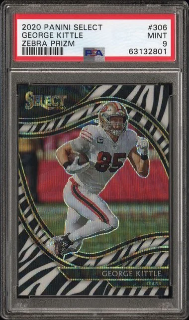 2020 Panini Select George Kittle Zebra Prizm #306 card image